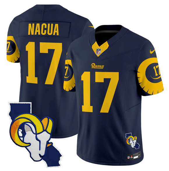 Men's Los Angeles Rams Active Player Custom Navy 2025 F.U.S.E. V2 Limited Stitched Football Jersey